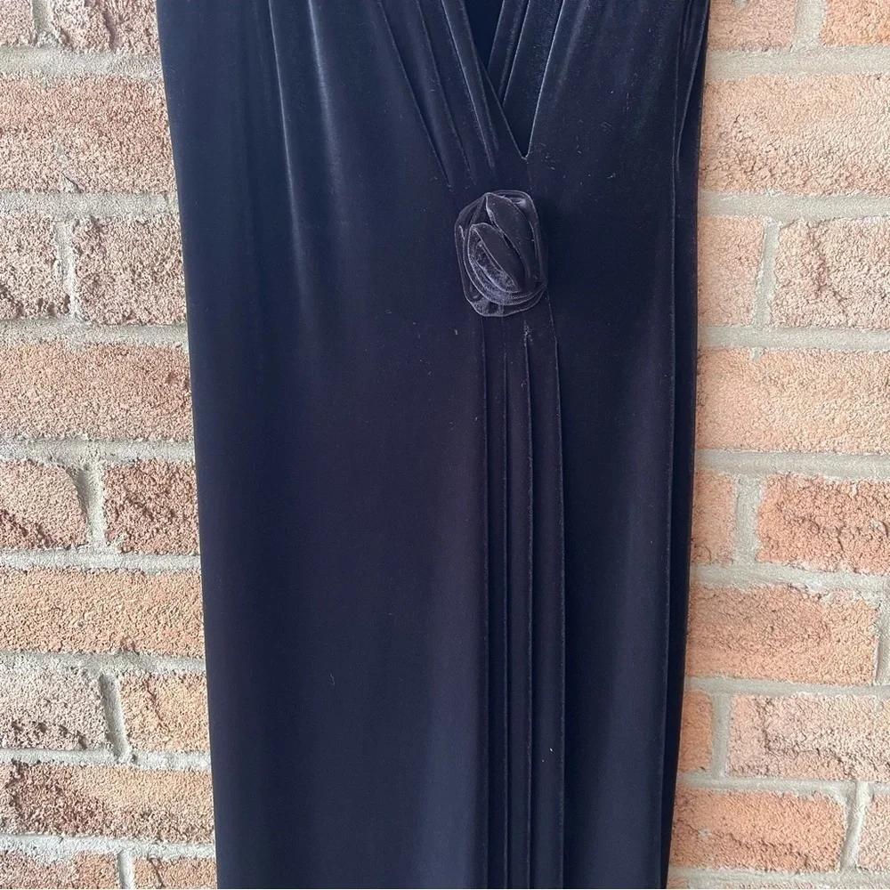 CARTISE Velvet Maxi Dress Sleeveless Draped Formal Evening Cocktail Gown Black - Picture 8 of 16